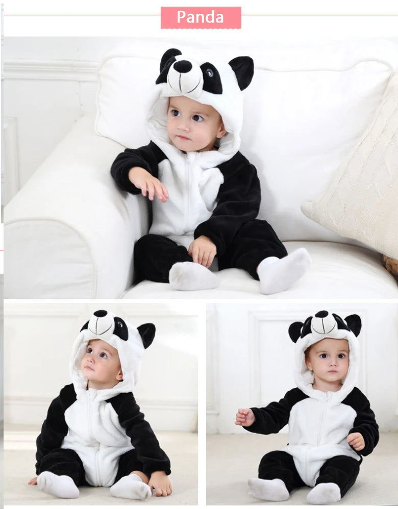 Animal Style Baby Rompers - White Belly