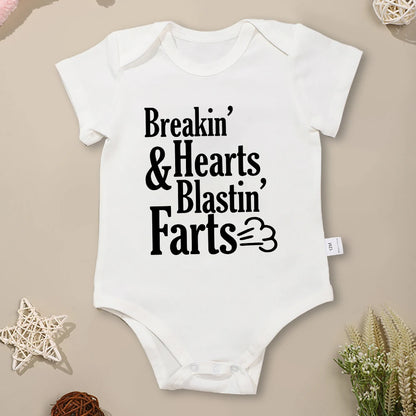 "Breaking Hearts Blasting Farts" Print Onsie